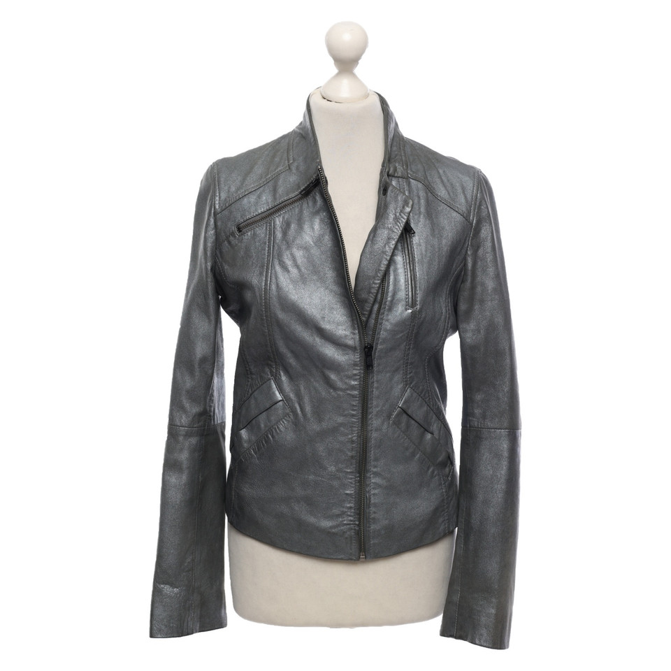 Ikks Jacket/Coat Leather in Grey