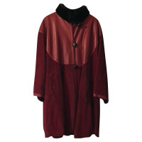 Yves Saint Laurent Giacca/Cappotto in Pelle in Rosso