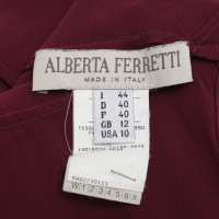 Alberta Ferretti Silk top in wine red