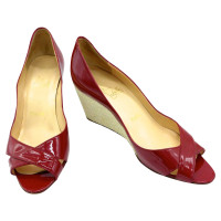 Christian Louboutin Wedges Patent leather in Red