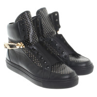 Versace Hoge top sneakers in zwart
