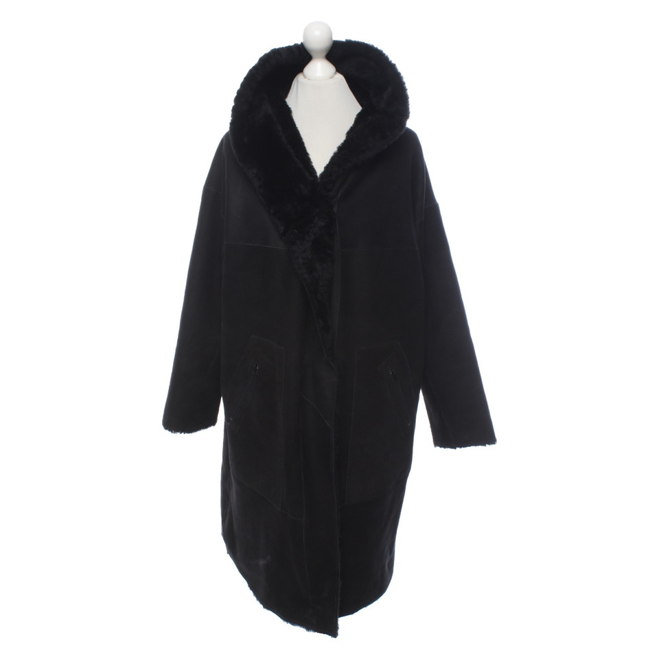 Sylvie Schimmel Giacca/cappotto in pelle di agnello di colore nero