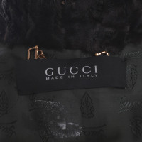Gucci Giacca in pelle con pelliccia di coniglio trim