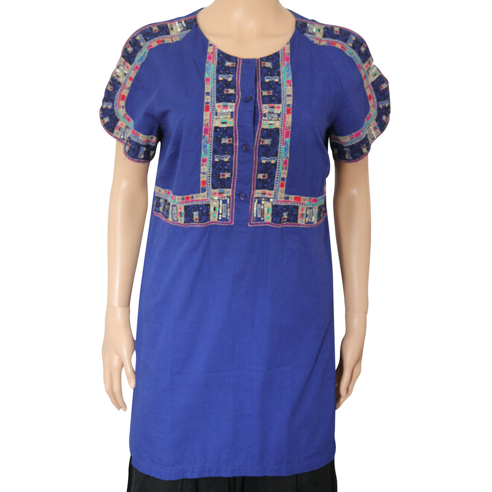 Antik Batik Vestito in Cotone in Blu