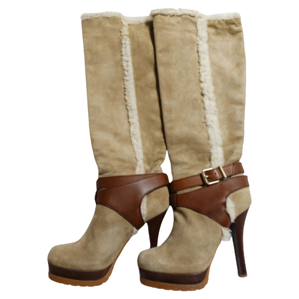 Fendi Boots Leather in Beige