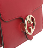 Gucci 1973 Shoulder Bag Mini Leer in Rood