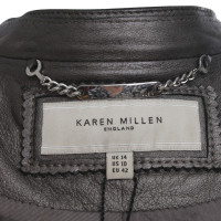 Karen Millen Metallic-colored leather jacket