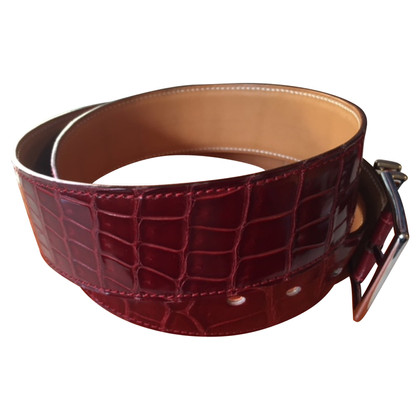 Hermès ceinture de crocodile Bordeaux 42 mm