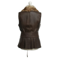 Andere merken Elegantie - lam fur vest in bruin