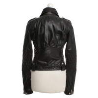 Dsquared2 Veste en cuir noir