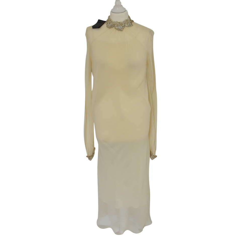 Alberta Ferretti Kleid aus Seide in Creme