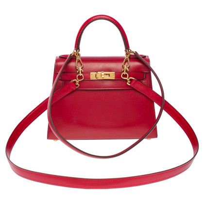 Hermès Kelly Bag 20 aus Leder in Rot