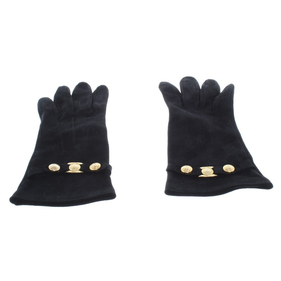 Versace Suede handschoenen in zwart