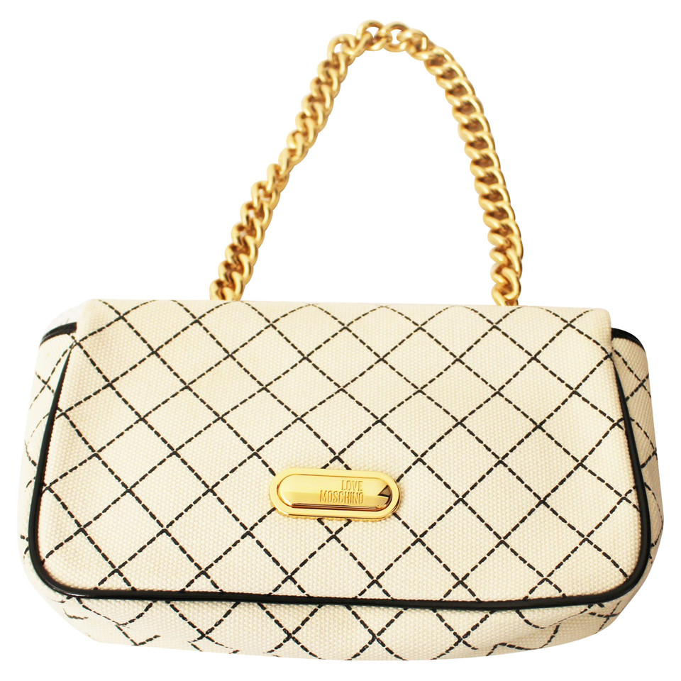 Moschino Love  BAG white black quilted evening bag