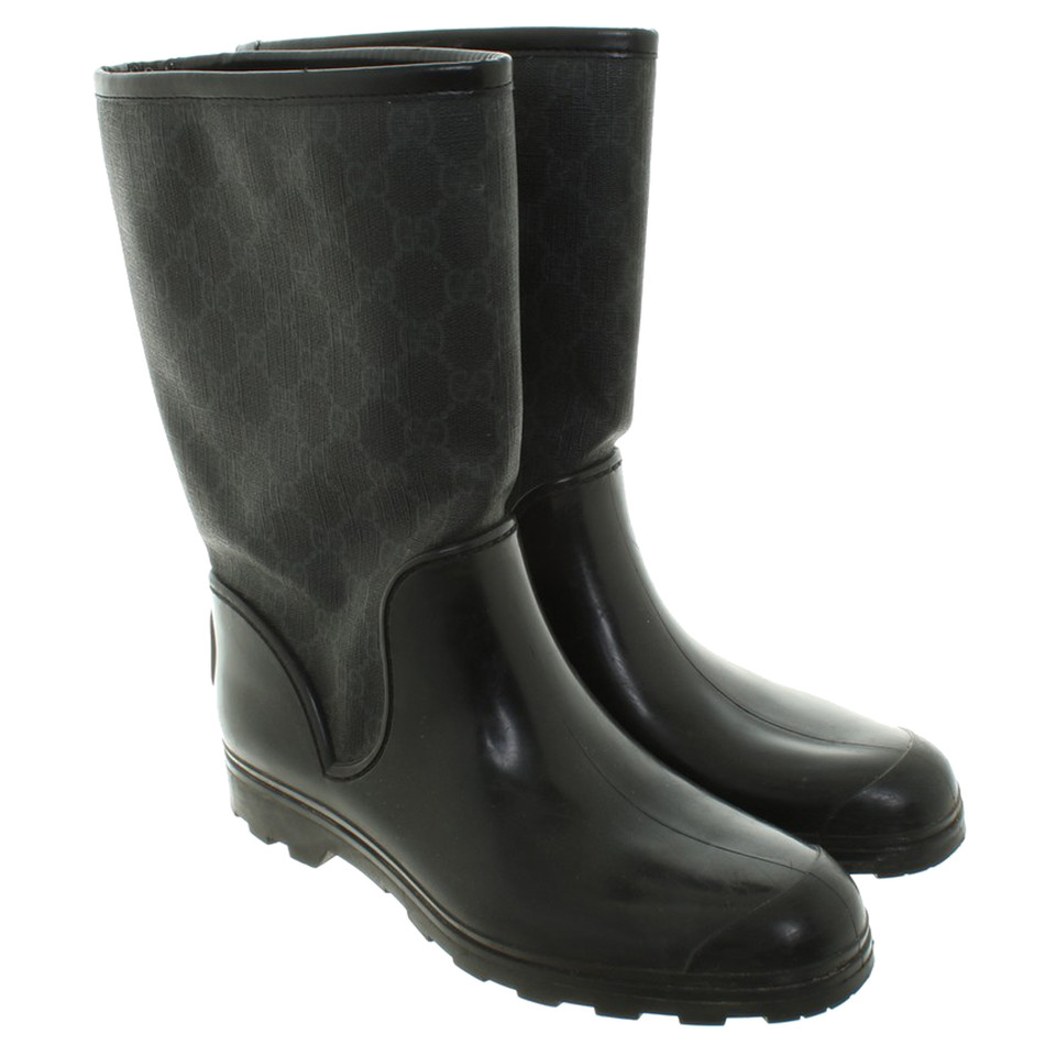 Gucci Rubber boots with Guccissima pattern