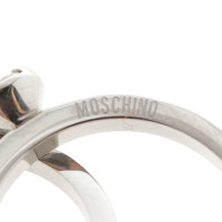 Moschino Double ring with gemstone trim