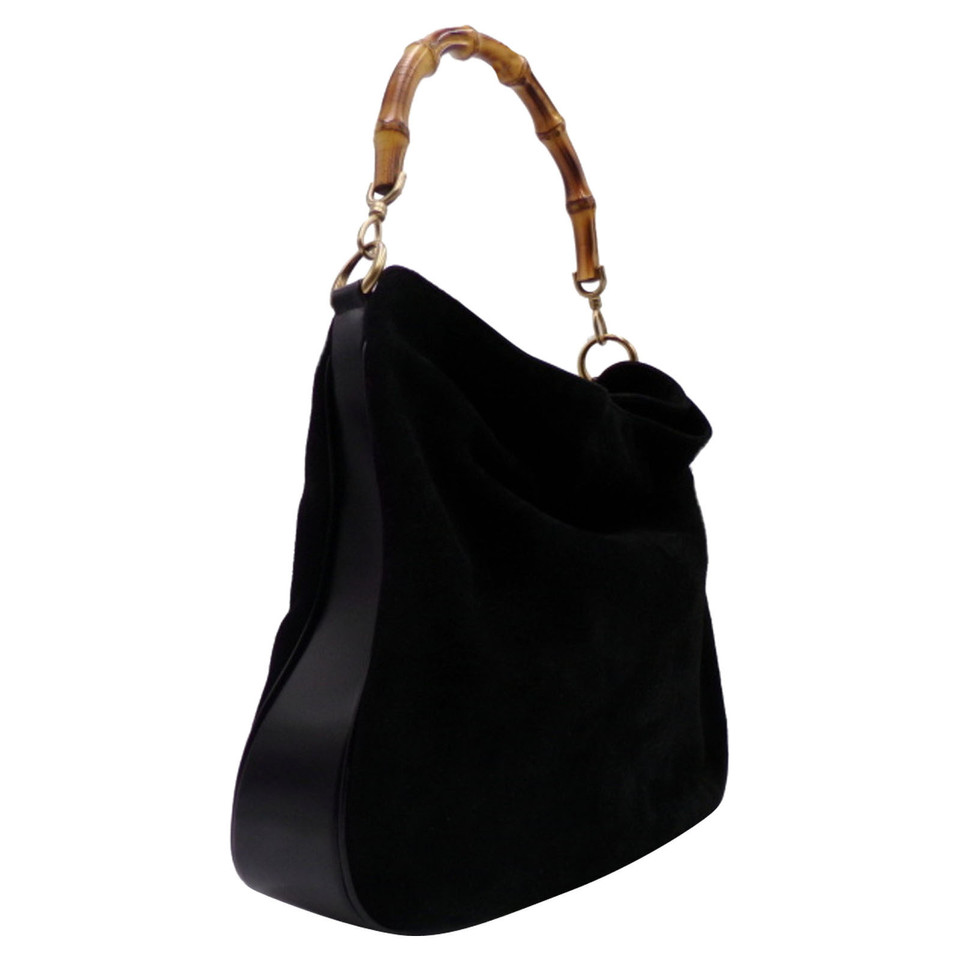 Gucci Bamboo Bag Suede in Black