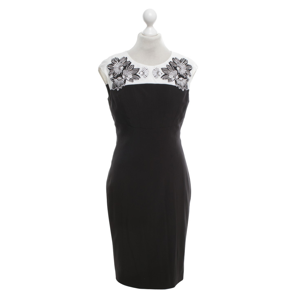 Karen Millen Kleid Schwarz/Cremeweiß