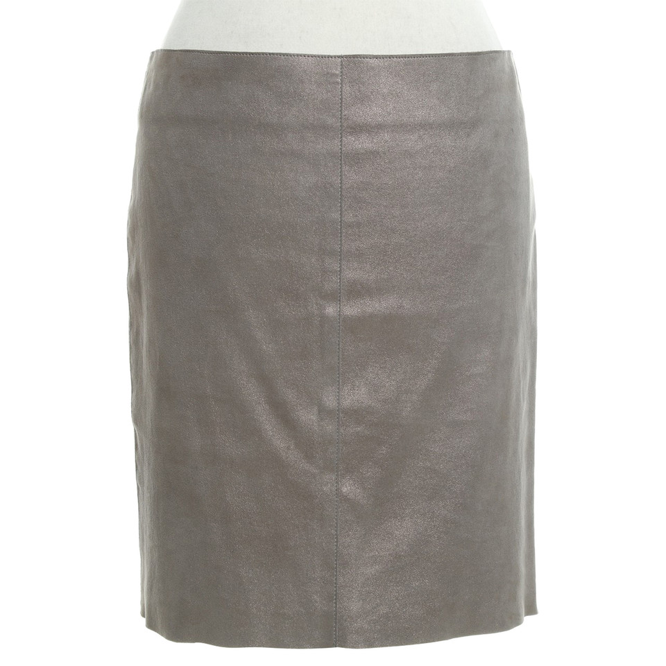 Jitrois Leather skirt in grey metallic