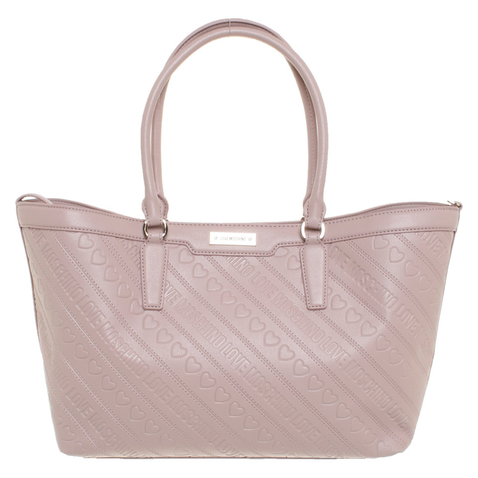 Moschino Love Shopper en Cuir en Rose/pink