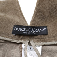 Dolce & Gabbana Pantaloni di velluto verde oliva