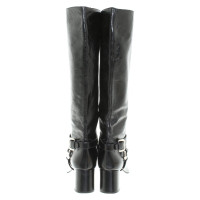 Prada Bottes en Cuir en Noir