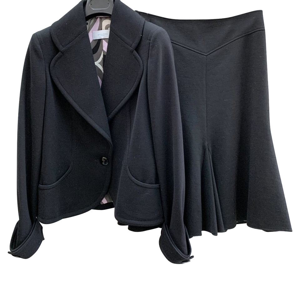 Emilio Pucci Suit Wol in Zwart