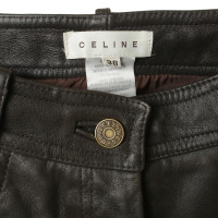 Céline Leather trousers in dark brown