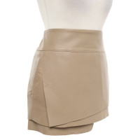 Helmut Lang Jupe en cuir beige