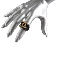Chanel Black ring CC logo in beige