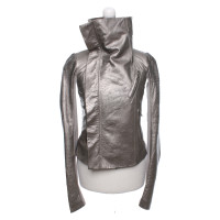 Rick Owens Jacket/Coat Leather in Silvery