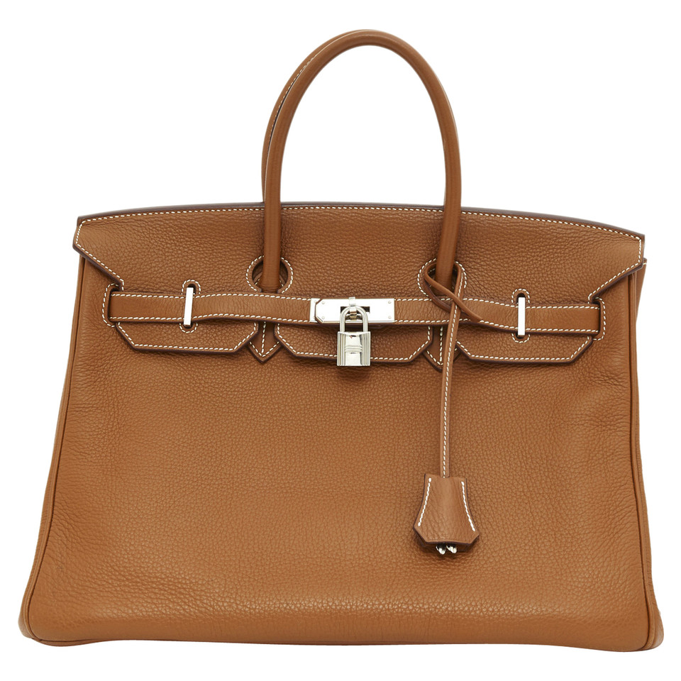 Hermès Birkin Bag 35 Leer in Bruin