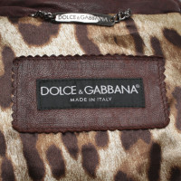 Dolce & Gabbana De gebruikte-look leren jas