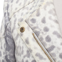 Gucci Lederen jas in creme / grijs