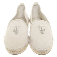 Loro Piana Slipper/Ballerinas aus Wildleder in Creme