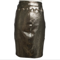 Faith Connexion Gold colored leather skirt