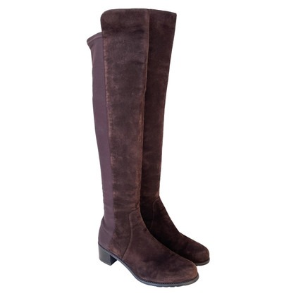 Stuart Weitzman Bottes en Daim en Marron