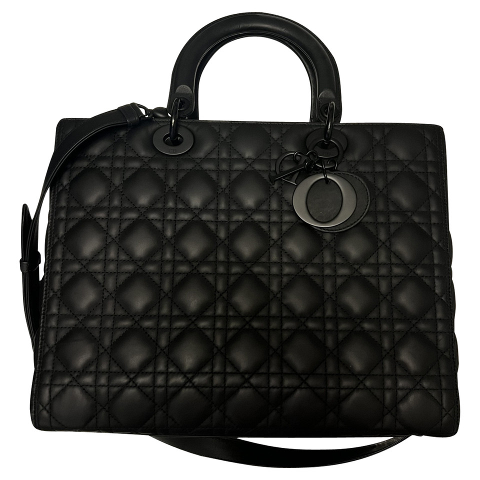 Christian Dior Lady Dior Large in Pelle in Nero