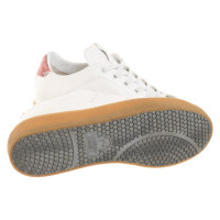 Leather Crown Sneakers aus Leinen in Creme