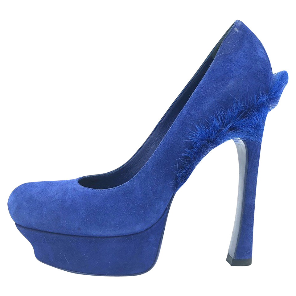 Yves Saint Laurent YSL Palais Mohawk Blue Shoes