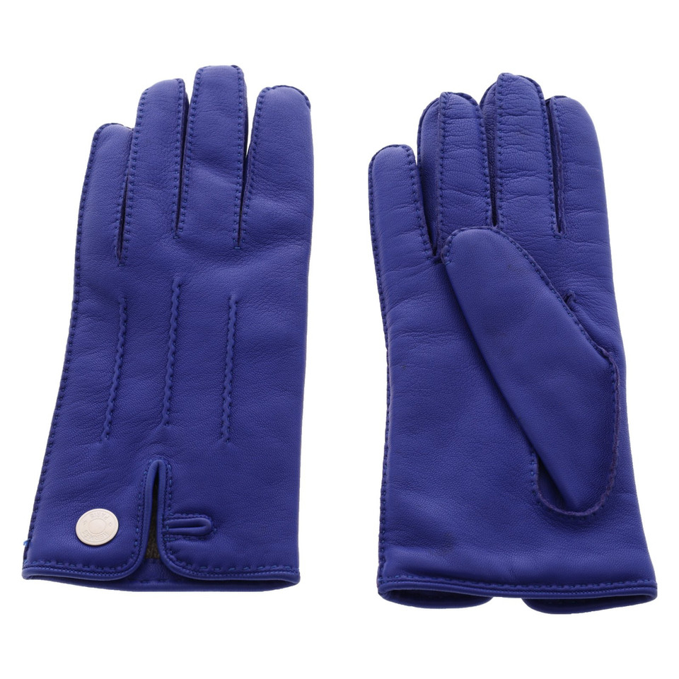Hermès Gloves Leather in Blue