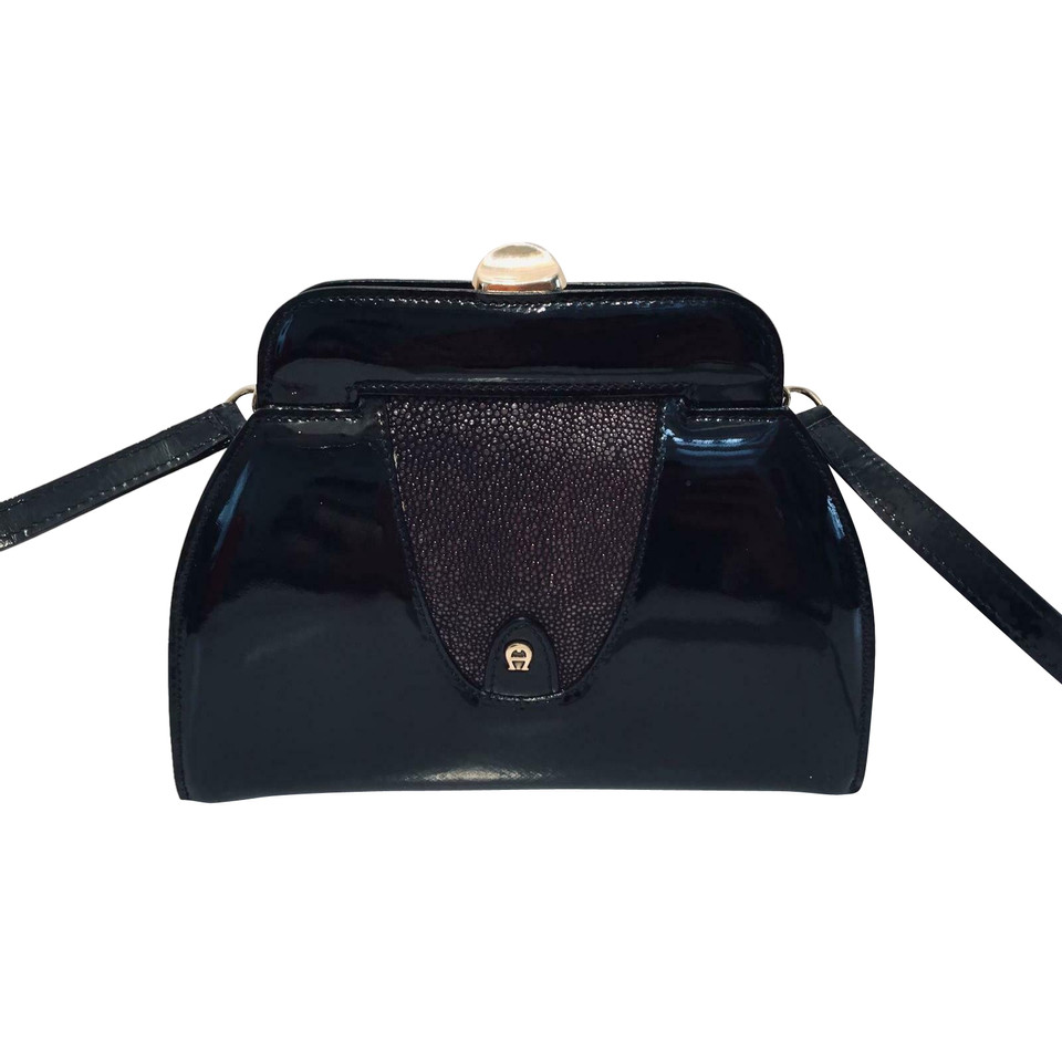 Aigner Handbag Patent leather in Black