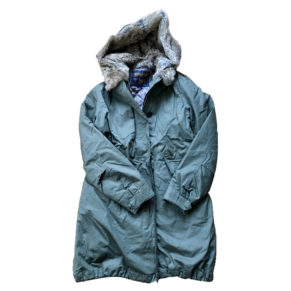 Woolrich Giacca/Cappotto in Cotone in Verde oliva