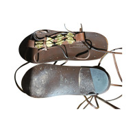 Ralph Lauren Donkere bruine sandalen in de hippie-look