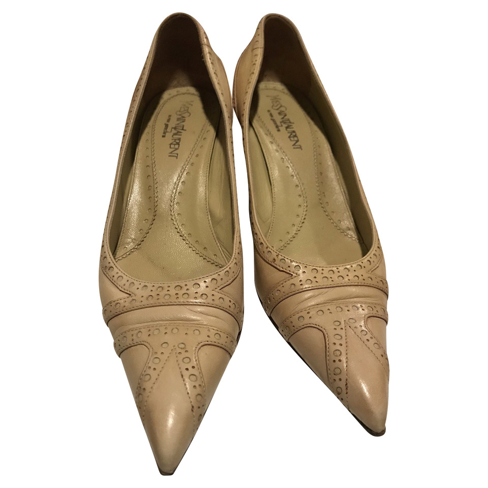 Yves Saint Laurent Pumps/Peeptoes aus Leder in Gelb