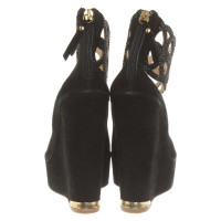 Paloma Barcelo Wedges Suede in Black