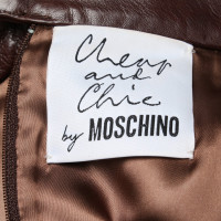 Moschino Cheap And Chic Gonna in Pelle in Marrone