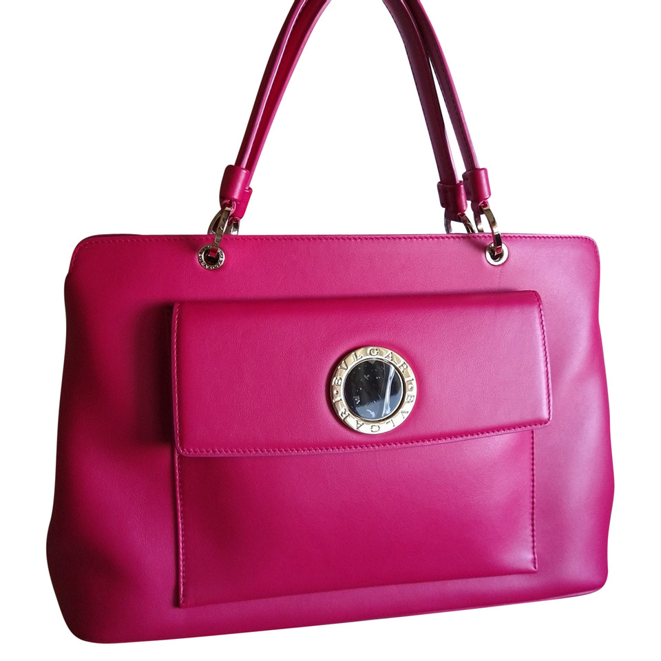 Bulgari Tote Bag aus Leder in Rosa / Pink
