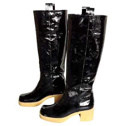 Miu Miu Boots Patent leather in Black