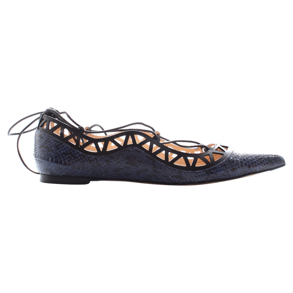 Bionda Castana Scarpe stringate in Pelle in Blu